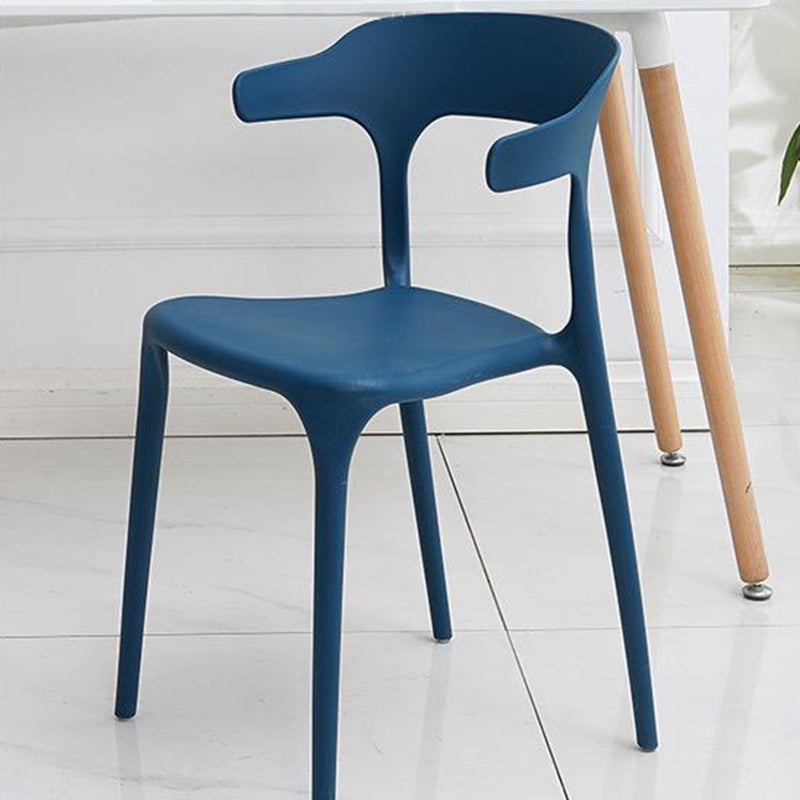 Contemporary Plastic Arm Chair Dining Kitchen Room Open Back Chair