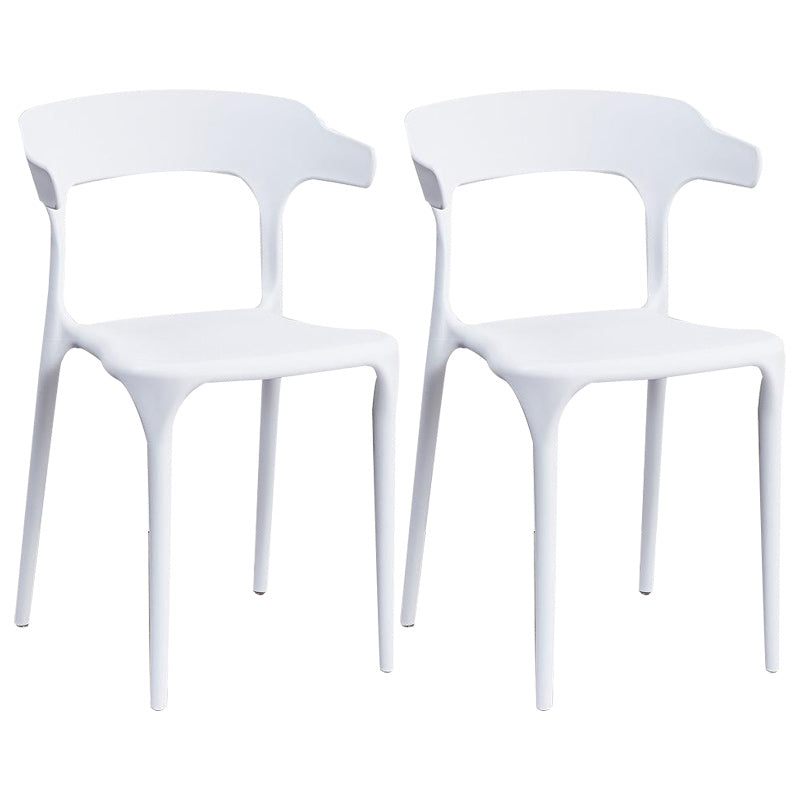 Contemporary Plastic Arm Chair Dining Kitchen Room Open Back Chair