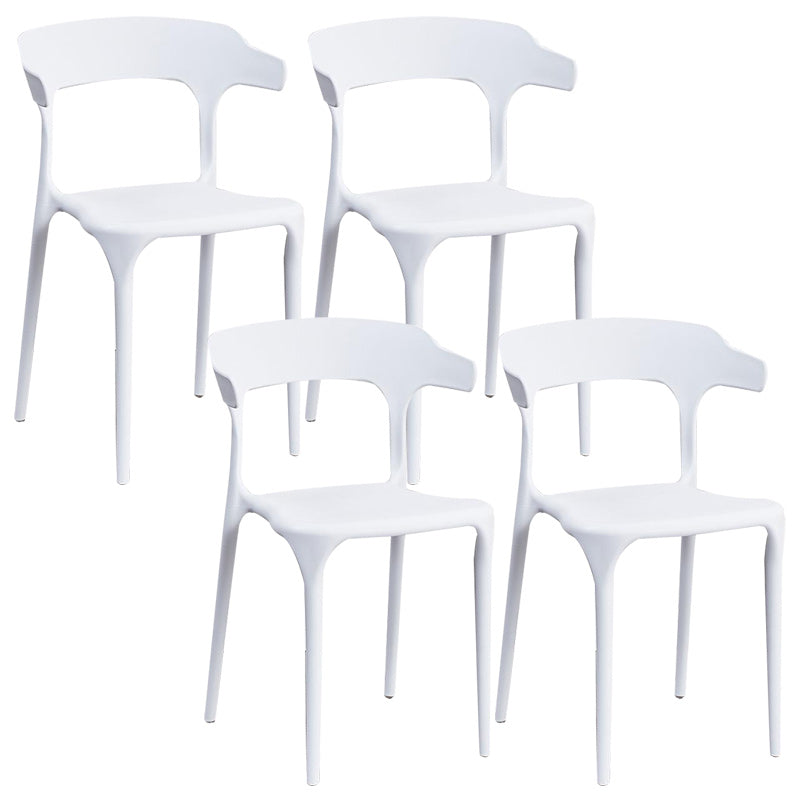 Contemporary Plastic Arm Chair Dining Kitchen Room Open Back Chair