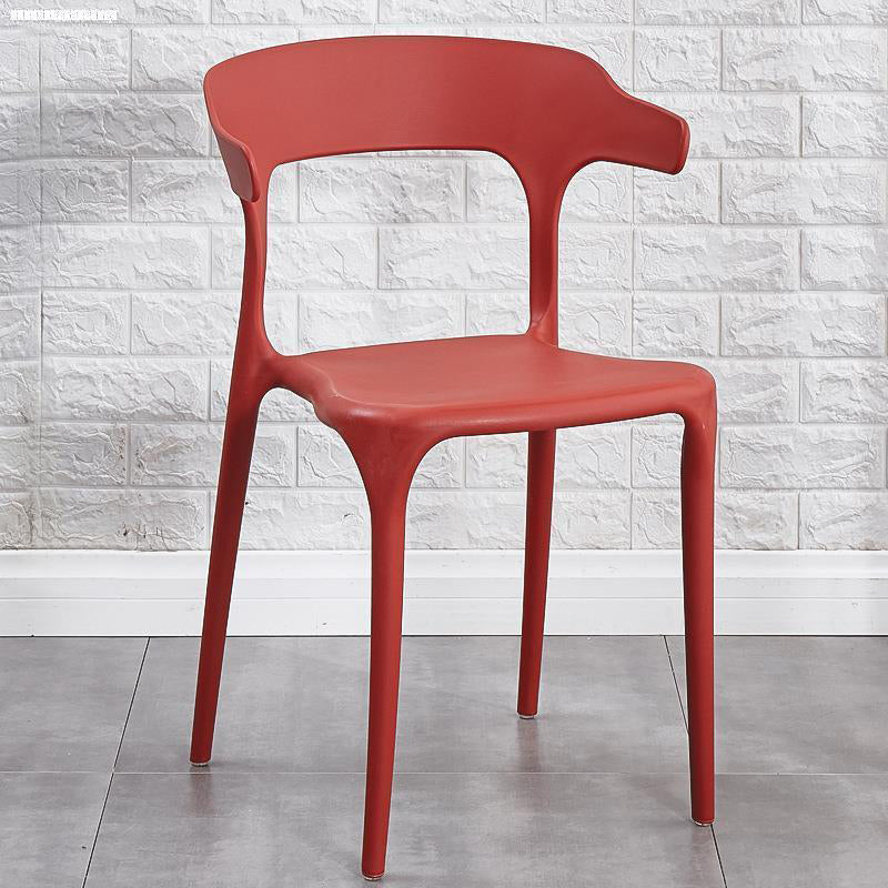 Contemporary Plastic Arm Chair Dining Kitchen Room Open Back Chair