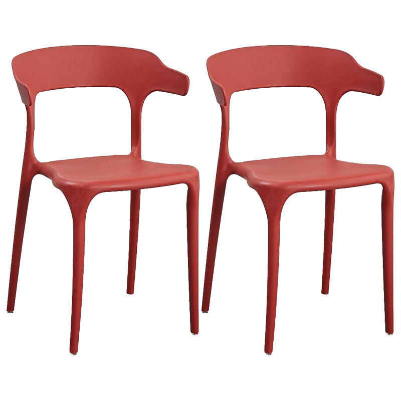 Contemporary Plastic Arm Chair Dining Kitchen Room Open Back Chair