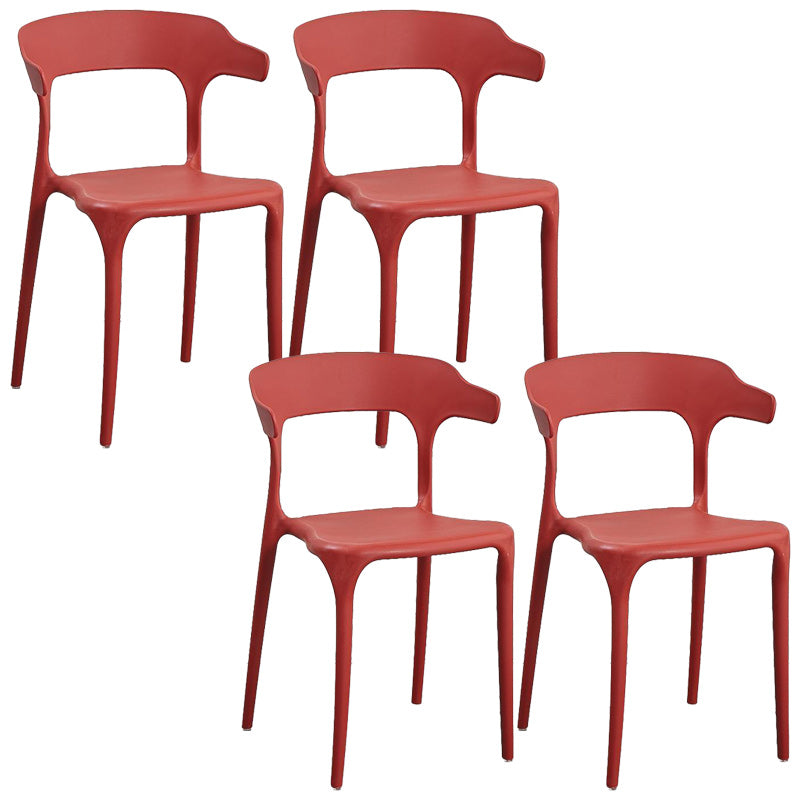 Contemporary Plastic Arm Chair Dining Kitchen Room Open Back Chair