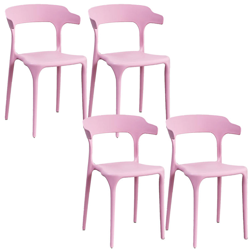 Contemporary Plastic Arm Chair Dining Kitchen Room Open Back Chair