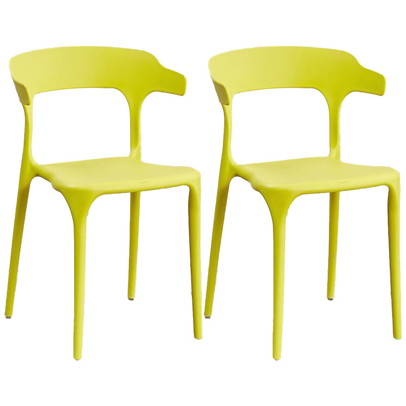 Contemporary Plastic Arm Chair Dining Kitchen Room Open Back Chair