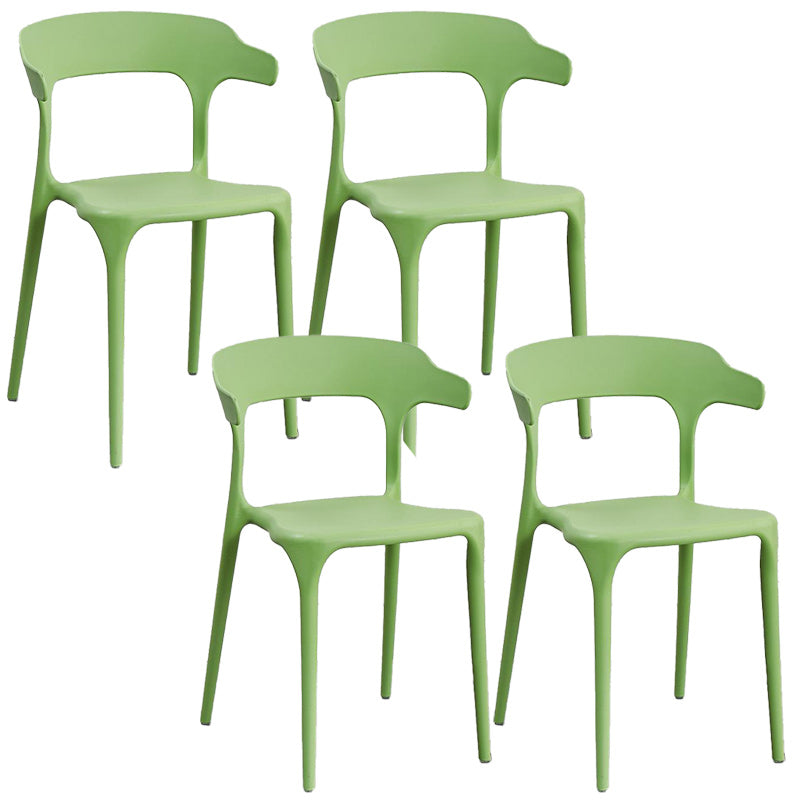 Contemporary Plastic Arm Chair Dining Kitchen Room Open Back Chair