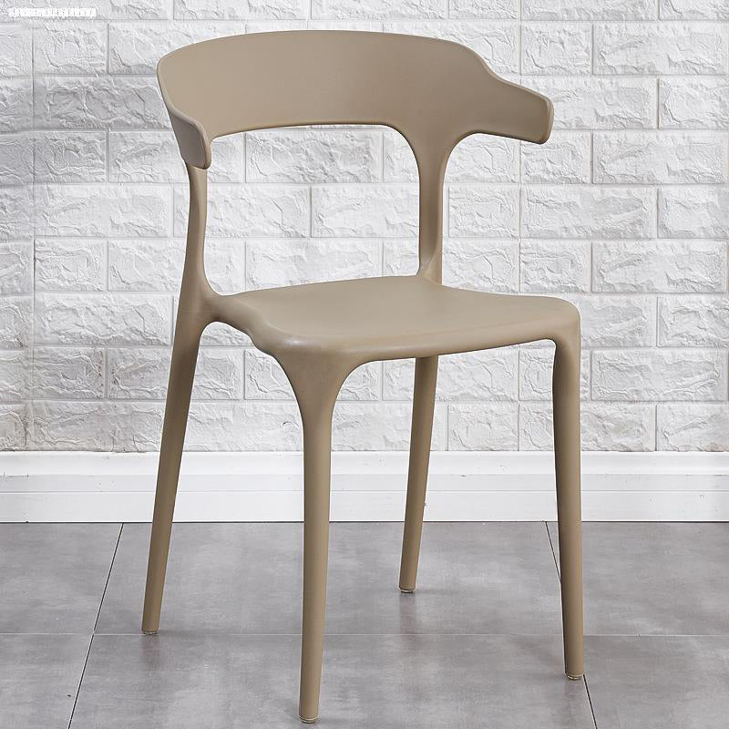 Contemporary Plastic Arm Chair Dining Kitchen Room Open Back Chair