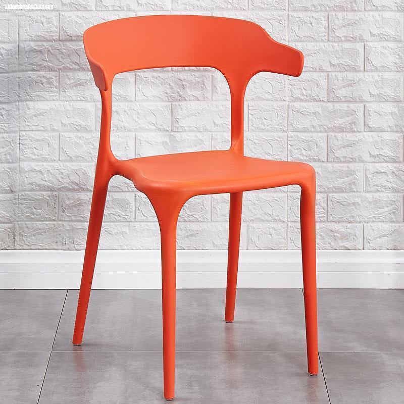 Contemporary Plastic Arm Chair Dining Kitchen Room Open Back Chair