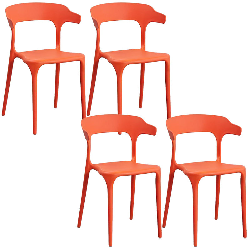 Contemporary Plastic Arm Chair Dining Kitchen Room Open Back Chair