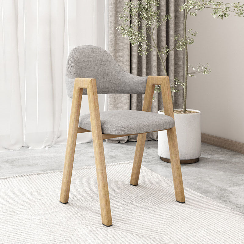 Modern Fabric Dining Chair with Arms Matte Finish Open Back Side Chair