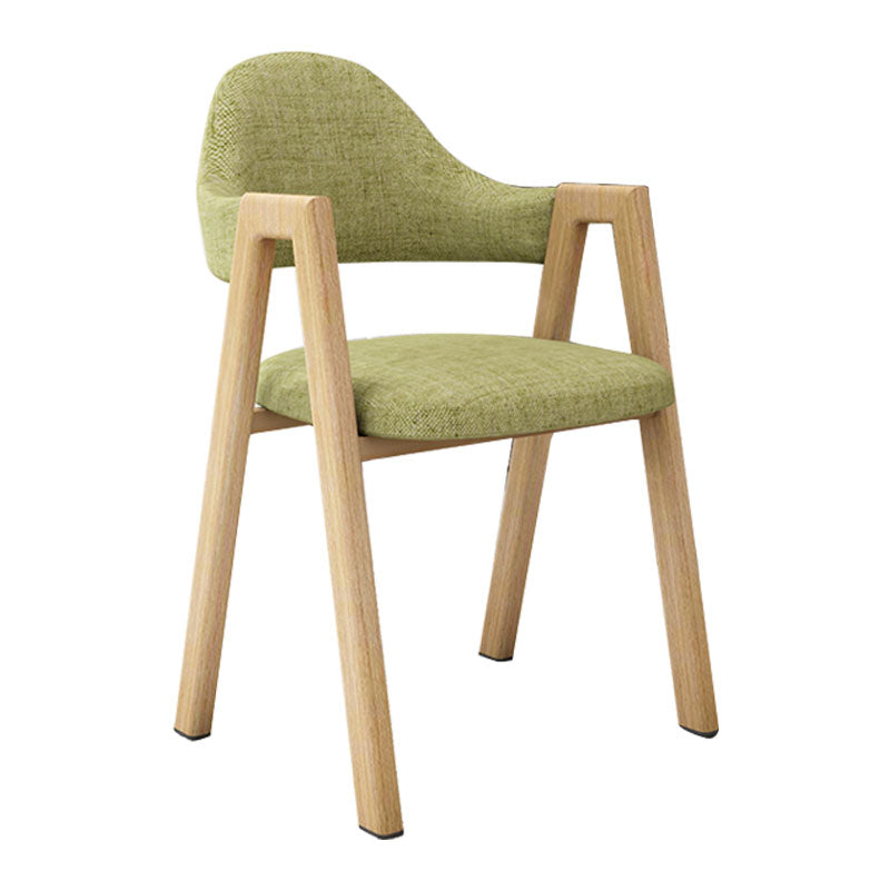 Modern Fabric Dining Chair with Arms Matte Finish Open Back Side Chair