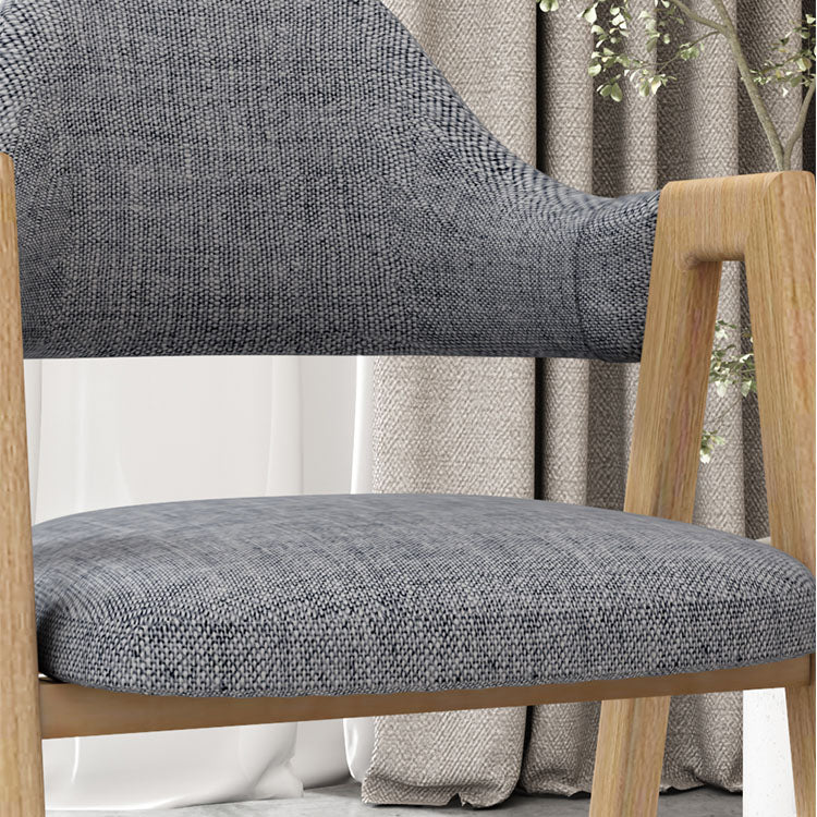 Modern Fabric Dining Chair with Arms Matte Finish Open Back Side Chair