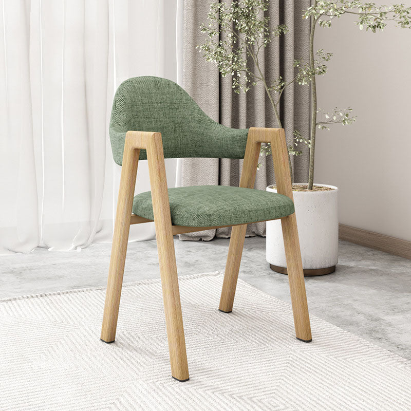 Modern Fabric Dining Chair with Arms Matte Finish Open Back Side Chair