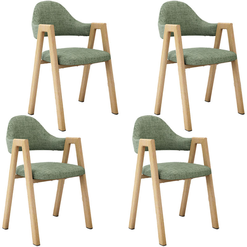 Modern Fabric Dining Chair with Arms Matte Finish Open Back Side Chair