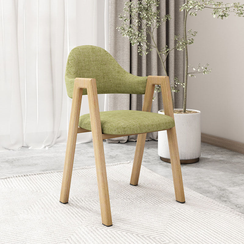 Modern Fabric Dining Chair with Arms Matte Finish Open Back Side Chair