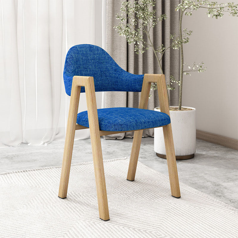 Modern Fabric Dining Chair with Arms Matte Finish Open Back Side Chair