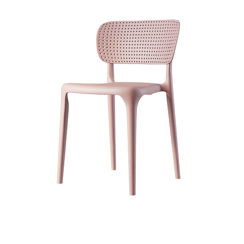 Contemporary Plastic Armless Chair Kitchen Dining Room Open Back Chair