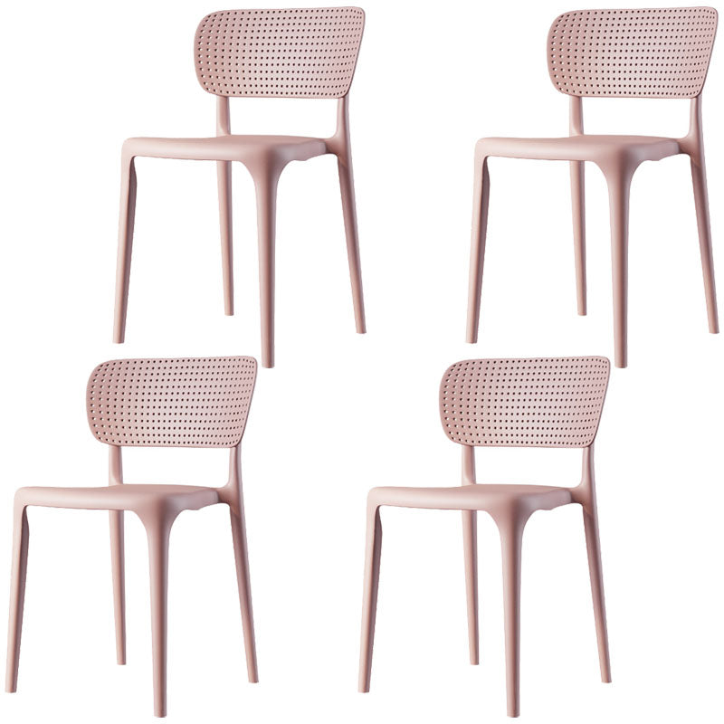 Contemporary Plastic Armless Chair Kitchen Dining Room Open Back Chair