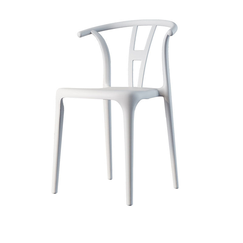 Contemporary Plastic Armless Chair Kitchen Dining Room Open Back Chair