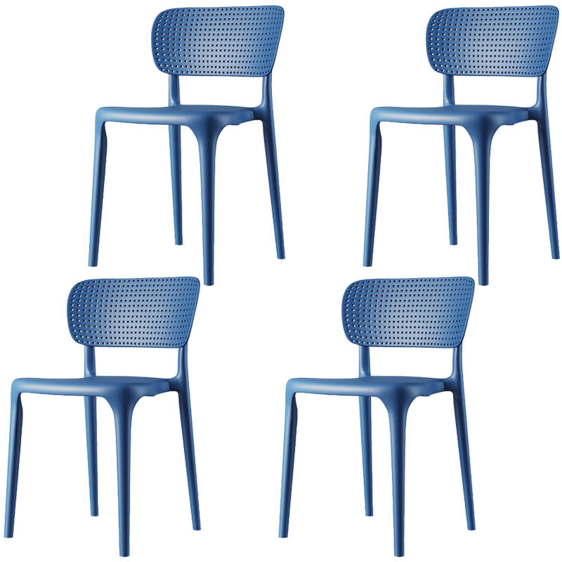 Contemporary Plastic Armless Chair Kitchen Dining Room Open Back Chair