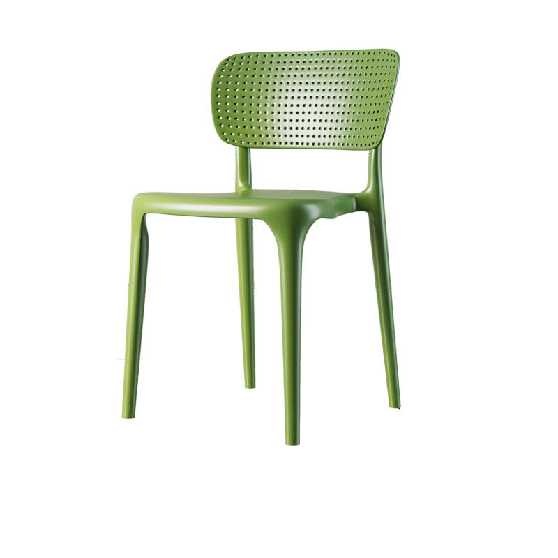 Contemporary Plastic Armless Chair Kitchen Dining Room Open Back Chair