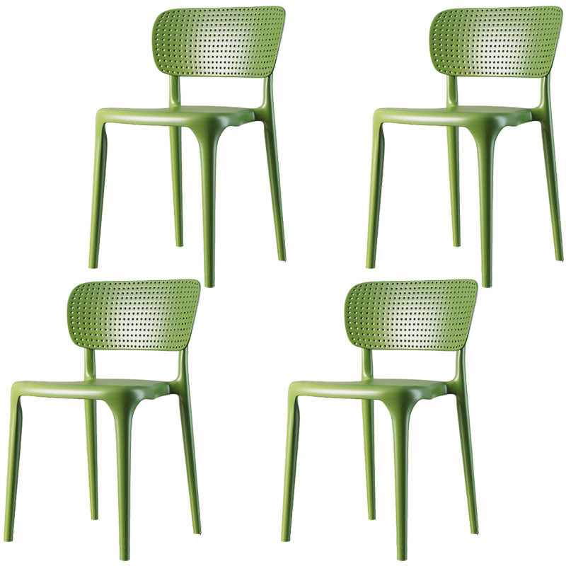 Contemporary Plastic Armless Chair Kitchen Dining Room Open Back Chair