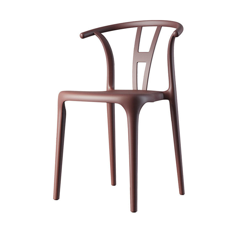 Contemporary Plastic Armless Chair Kitchen Dining Room Open Back Chair