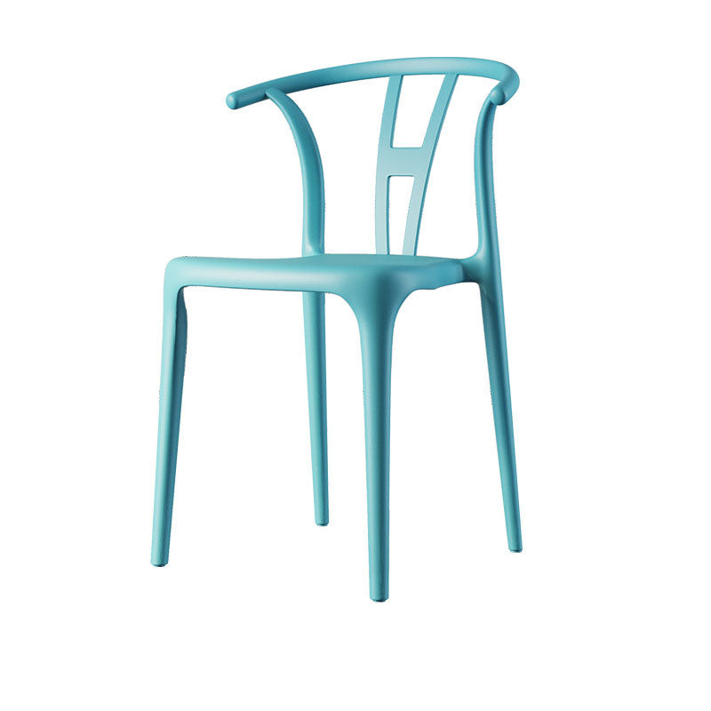 Contemporary Plastic Armless Chair Kitchen Dining Room Open Back Chair