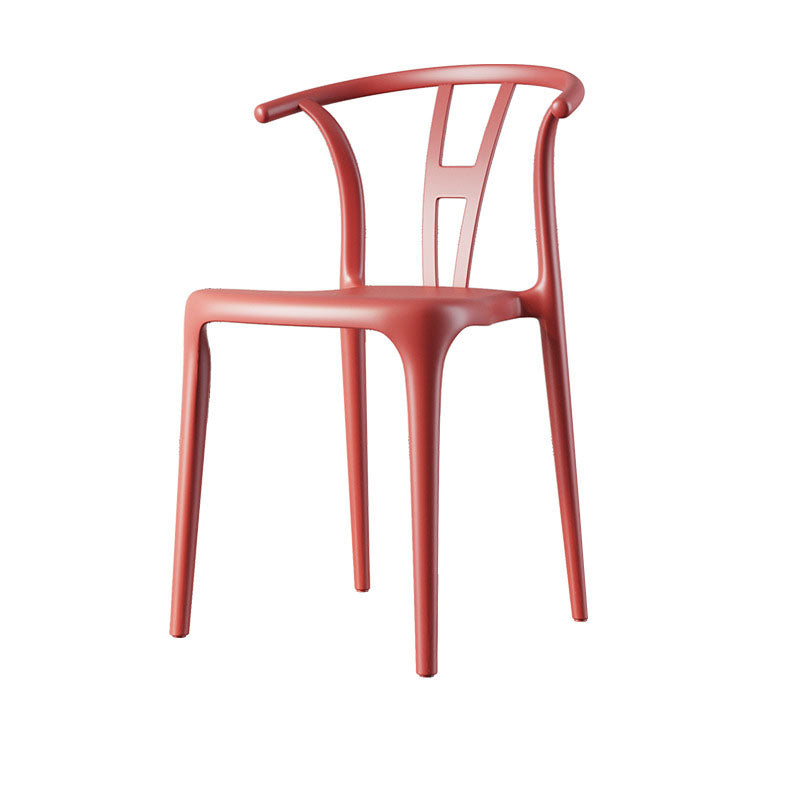 Contemporary Plastic Armless Chair Kitchen Dining Room Open Back Chair