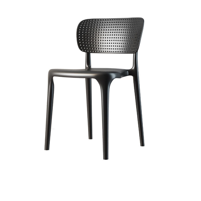 Contemporary Plastic Armless Chair Kitchen Dining Room Open Back Chair