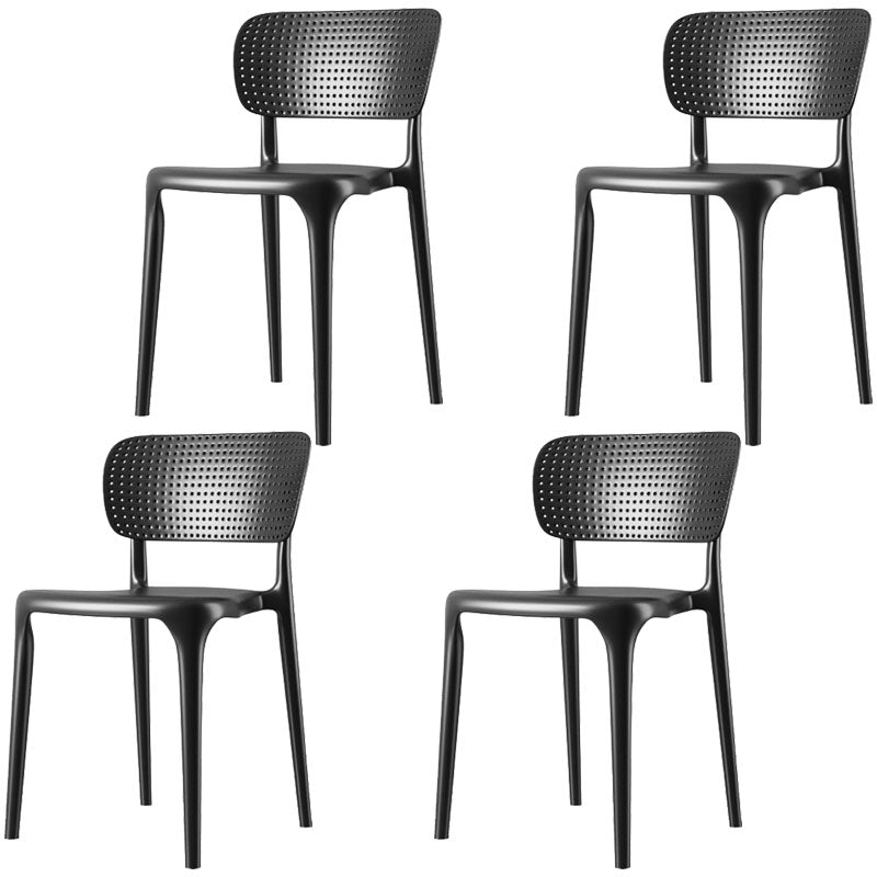 Contemporary Plastic Armless Chair Kitchen Dining Room Open Back Chair