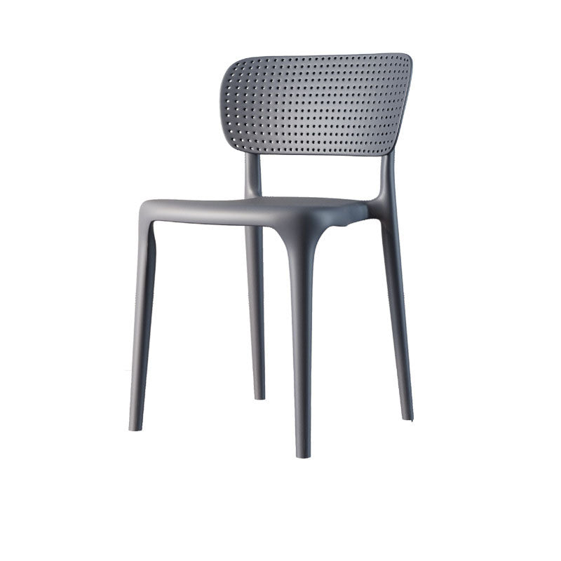 Contemporary Plastic Armless Chair Kitchen Dining Room Open Back Chair