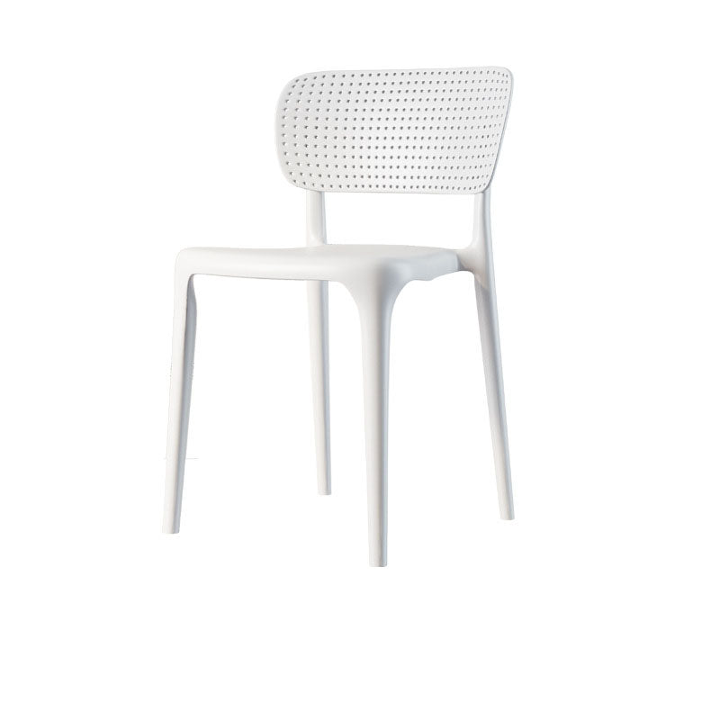 Contemporary Plastic Armless Chair Kitchen Dining Room Open Back Chair