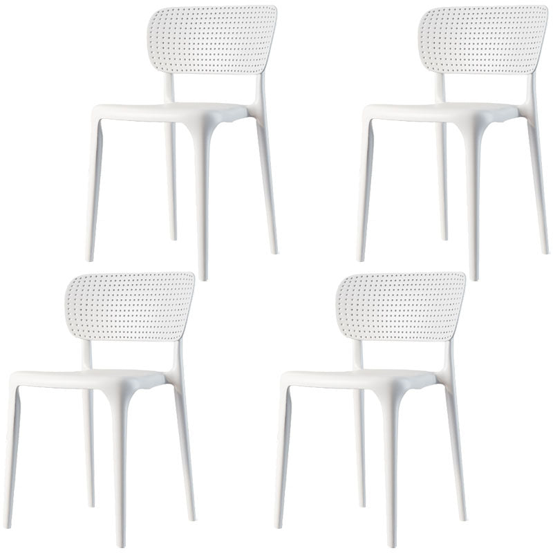 Contemporary Plastic Armless Chair Kitchen Dining Room Open Back Chair