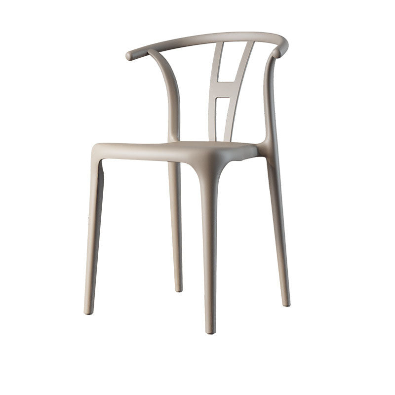 Contemporary Plastic Armless Chair Kitchen Dining Room Open Back Chair