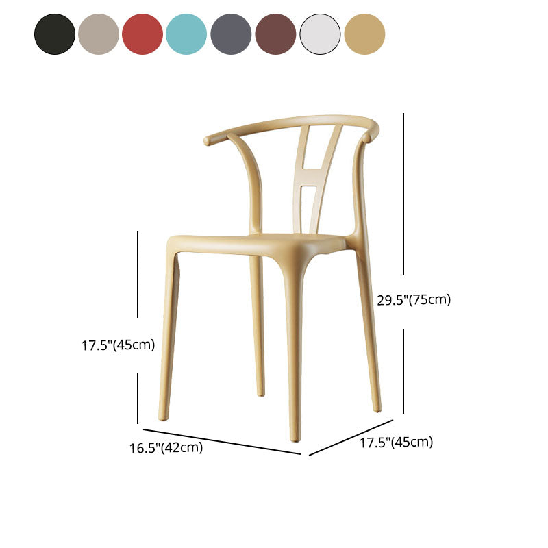 Contemporary Plastic Armless Chair Kitchen Dining Room Open Back Chair