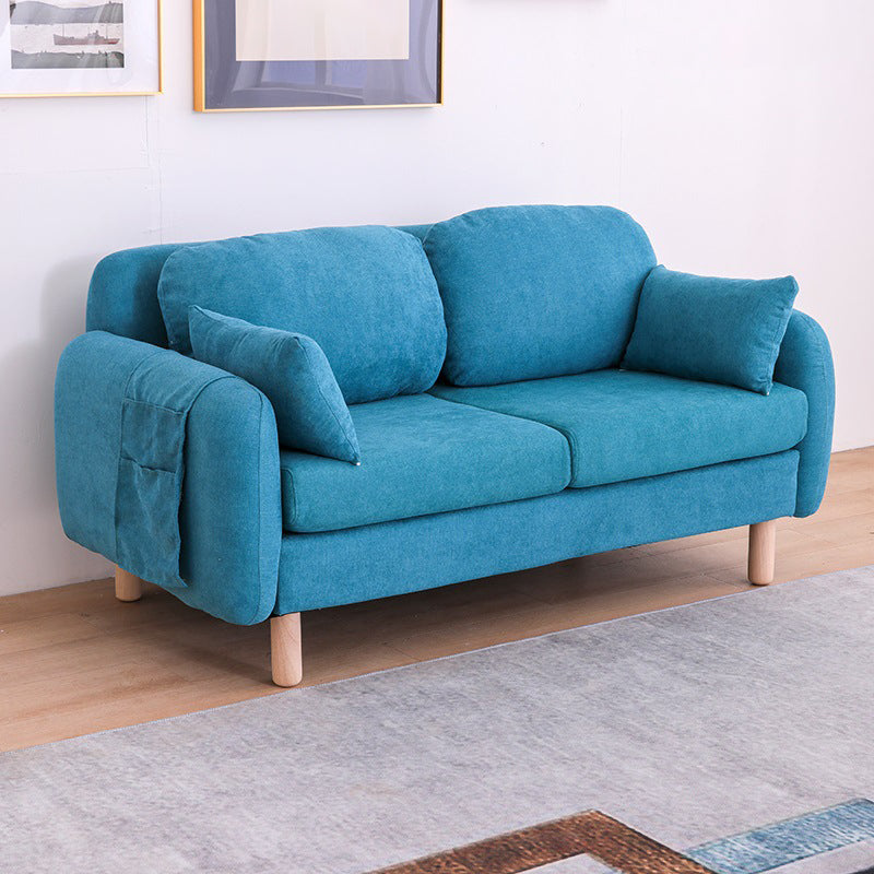 Contemporary Square Arm Sofa Linen Standard Sofa for Living Room, Apartment