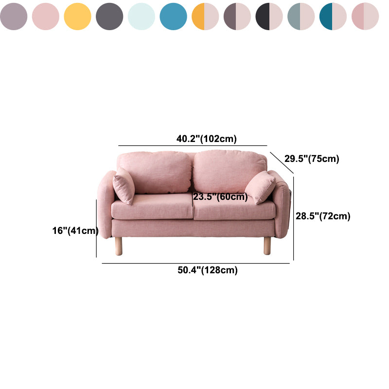 Contemporary Square Arm Sofa Linen Standard Sofa for Living Room, Apartment