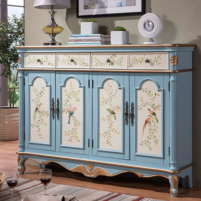 Glam Style Wood Sideboard with Drawers Dining Server for Kitchen