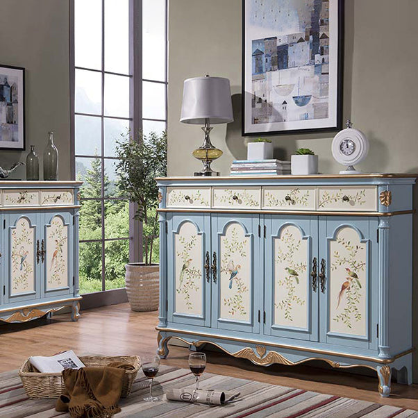 Glam Style Wood Sideboard with Drawers Dining Server for Kitchen