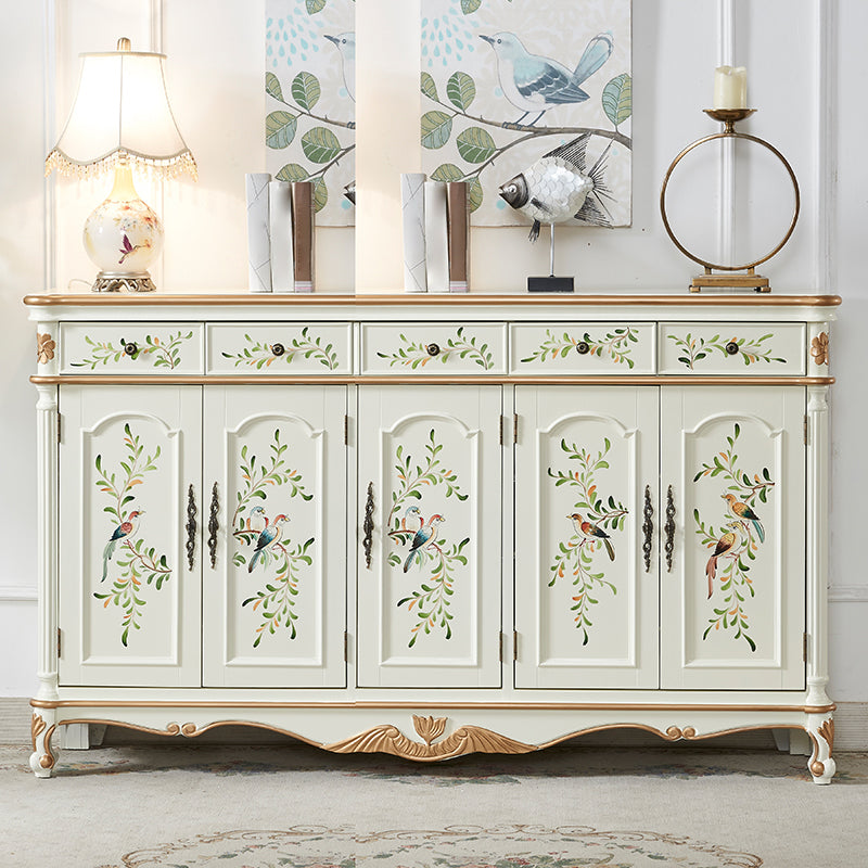 Glam Style Wood Sideboard with Drawers Dining Server for Kitchen