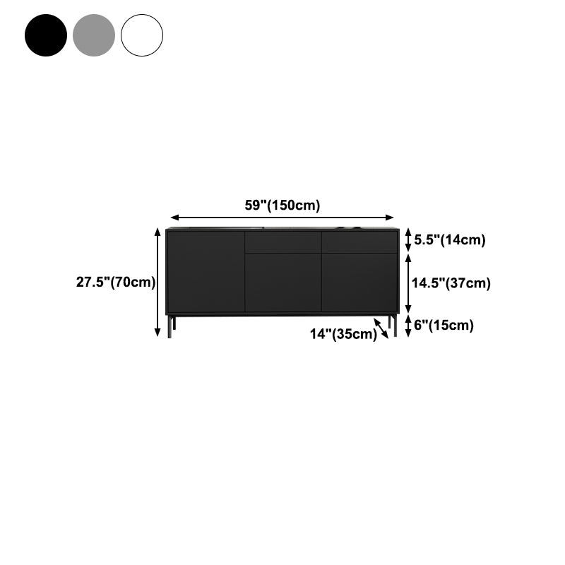 Modern Rectangle Storage Cabinet Sideboard Wooden Sideboard with Drawers and Doors