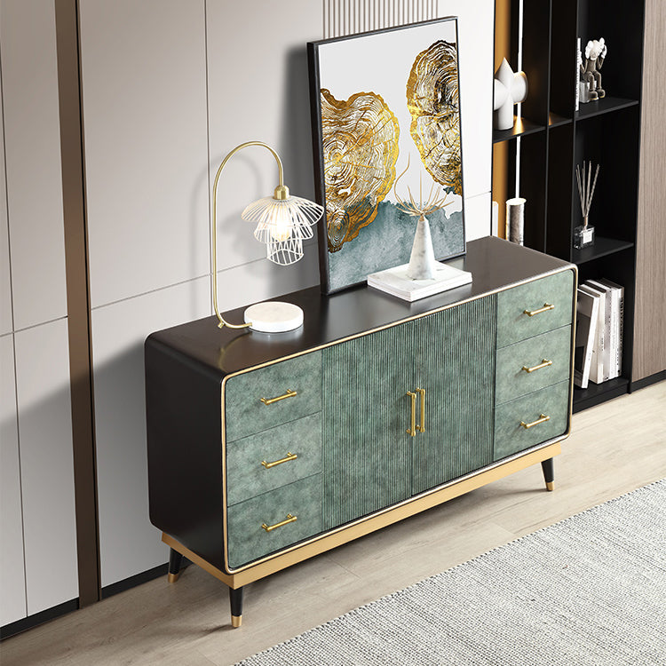 Glam Style Sideboard Wooden Dining Sideboard with Drawers and Storage