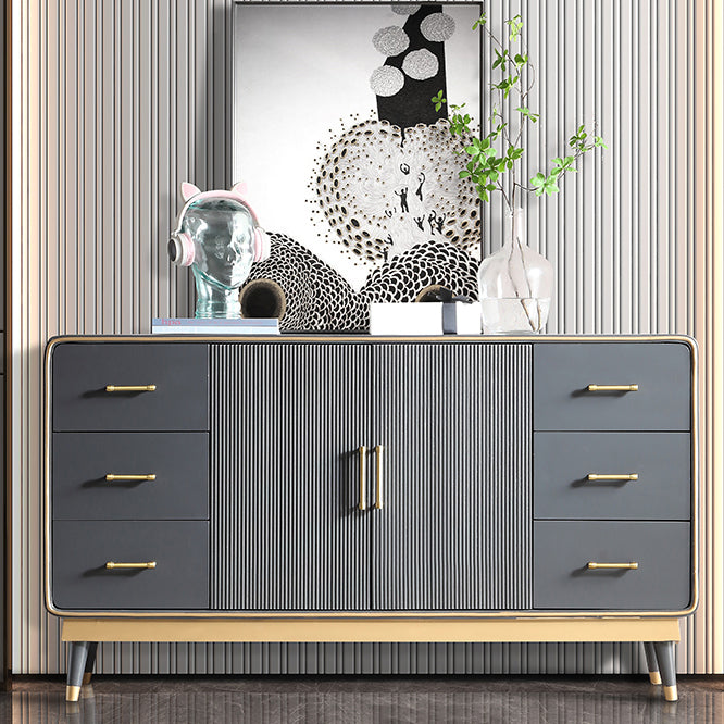 Glam Style Sideboard Wooden Dining Sideboard with Drawers and Storage