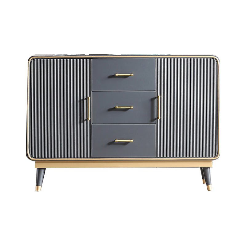 Glam Style Sideboard Wooden Dining Sideboard with Drawers and Storage