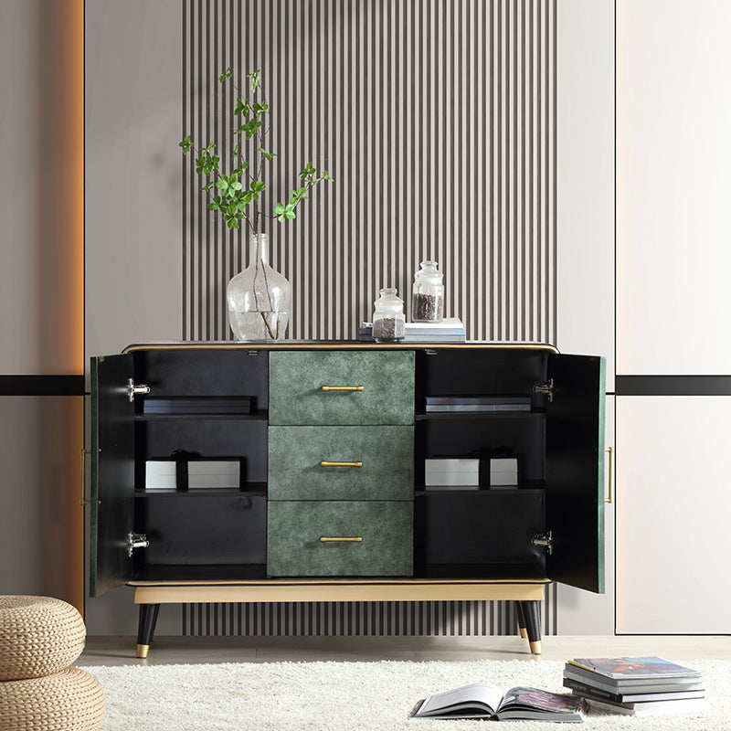 Glam Style Sideboard Wooden Dining Sideboard with Drawers and Storage