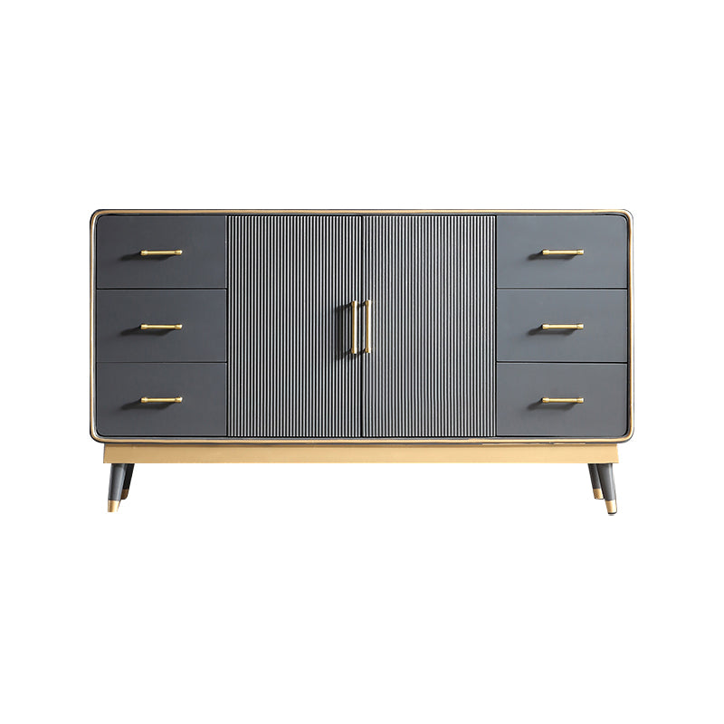 Glam Style Sideboard Wooden Dining Sideboard with Drawers and Storage