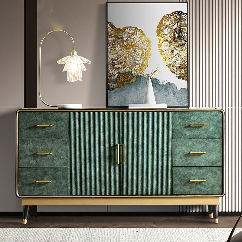 Glam Style Sideboard Wooden Dining Sideboard with Drawers and Storage