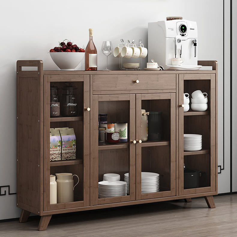 Modern Sideboard in Brown Color Wood Dining Sideboard with Doors for Living Room