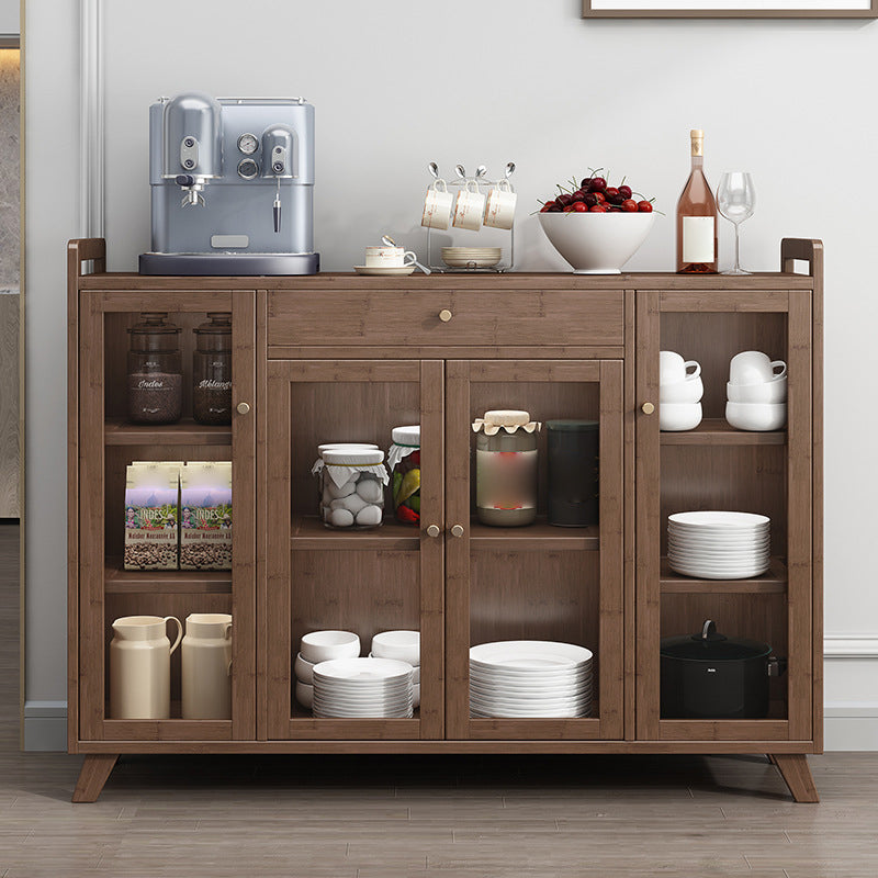 Modern Sideboard in Brown Color Wood Dining Sideboard with Doors for Living Room