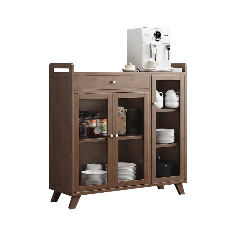 Modern Sideboard in Brown Color Wood Dining Sideboard with Doors for Living Room